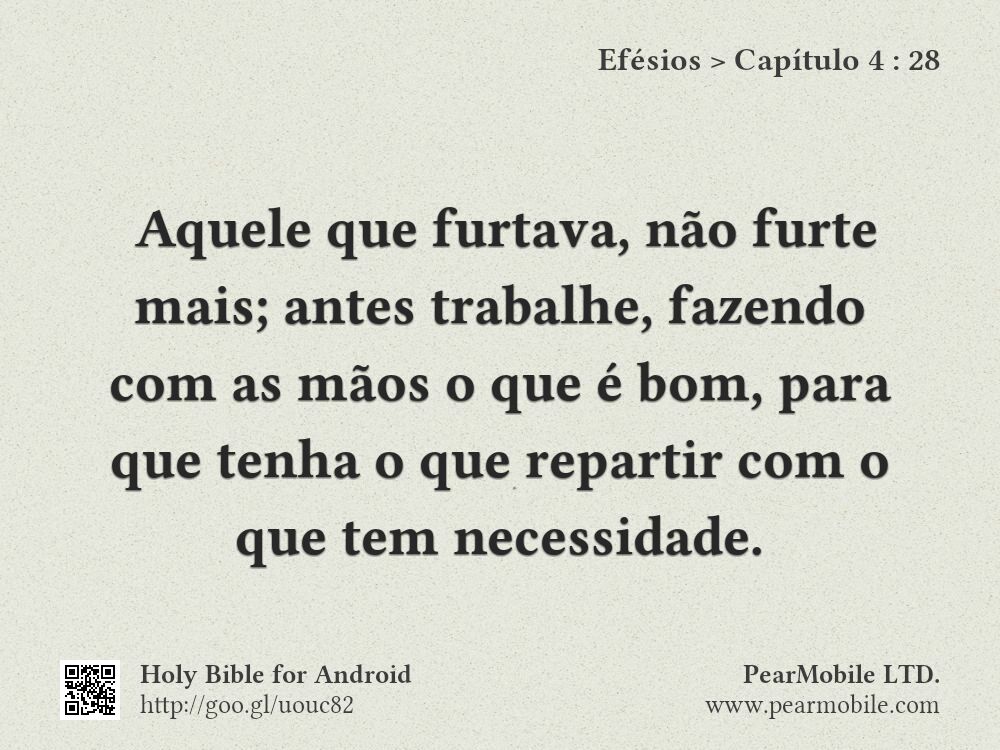 Efésios, Capítulo 4:28